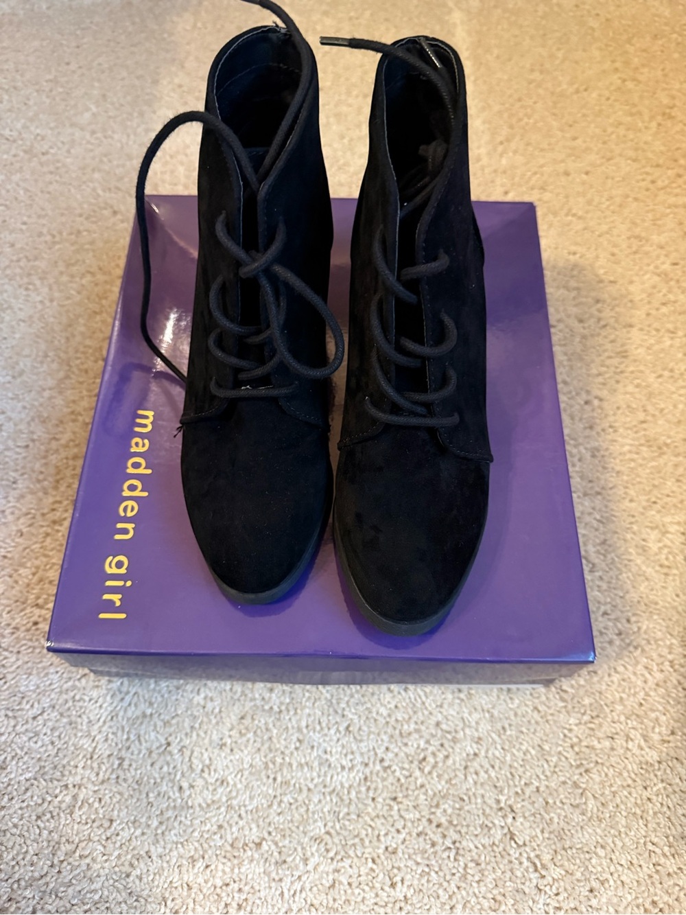 Madden Girl Domain Black Ankle Boots NIB
